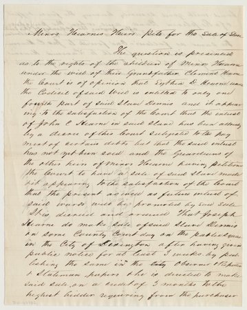 Decree to sell Dennis, a person enslaved by Joseph Hearns, 1852 June 18, recto - Redd, L.