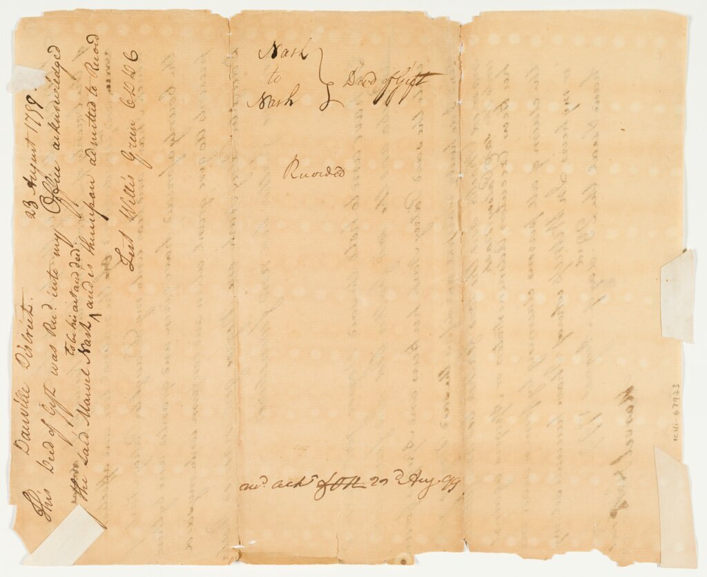 Marvel Nash bill of sale to Patsey Nash, 1799 August 23, verso - Nash, Marvel