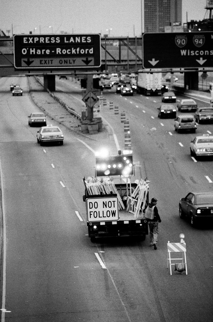 Chicago History Museum Images Express Lanes Closed On Kennedy