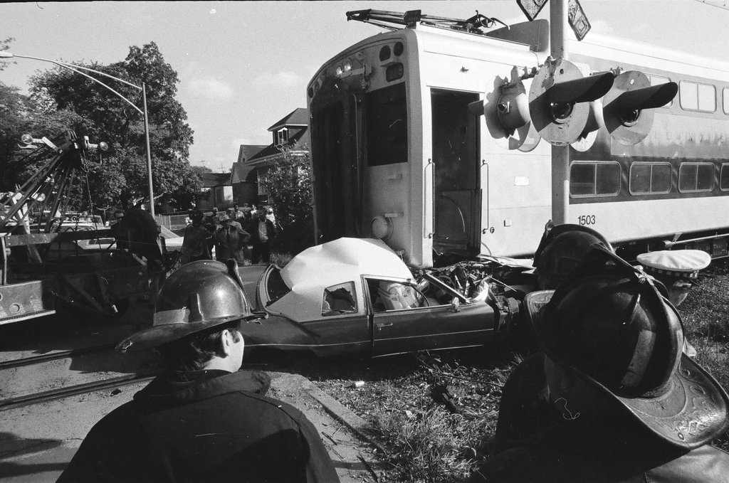 A passenger train and car collide - Chicago Sun-Times