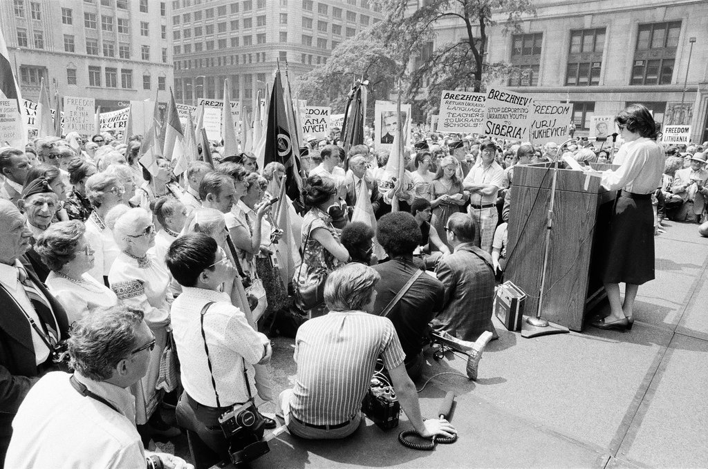 People representing 28 Captive Nations gather for a rally - Chicago Sun-Times