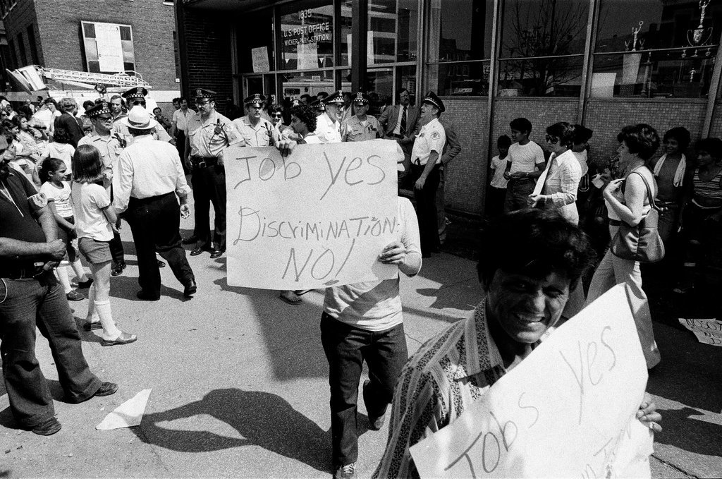 Protest against discriminatory hiring practices at the Post Office - Chicago Sun-Times