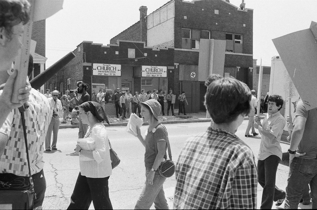 Nazis and Anti-Nazi Groups have a stand-off at Nazi Headquarters - Chicago Sun-Times