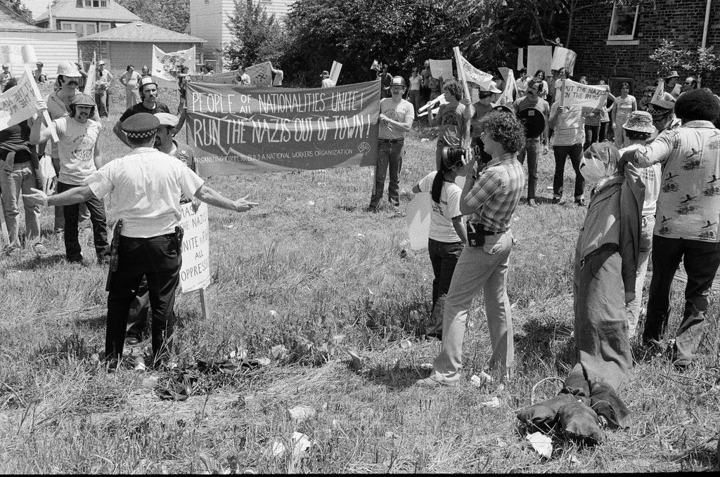 Nazis and Anti-Nazi Groups have a stand-off at Nazi Headquarters - Chicago Sun-Times