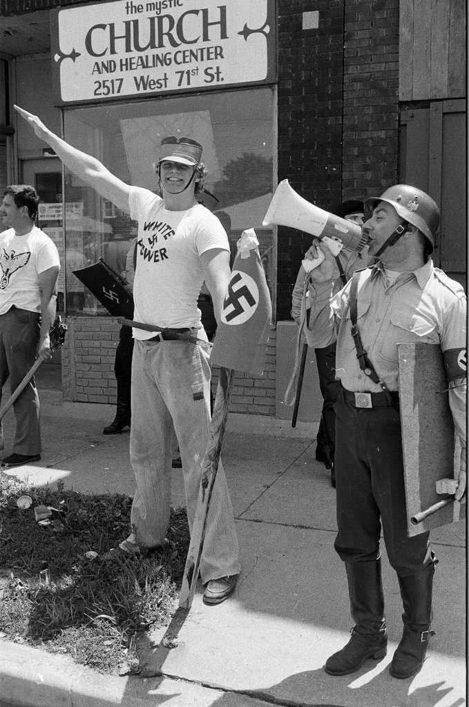 Nazis and Anti-Nazi Groups have a stand-off at Nazi Headquarters - Chicago Sun-Times