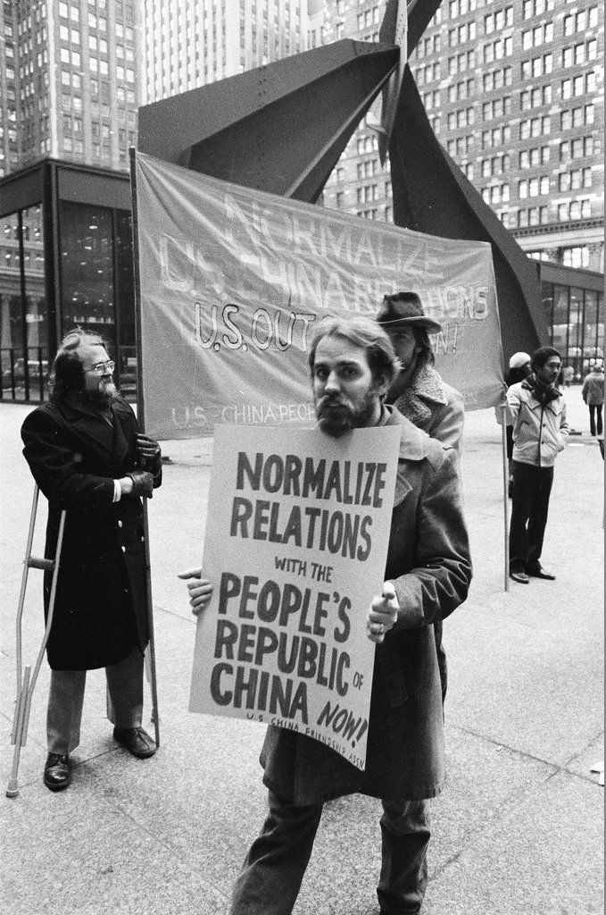 A group protests US-China relations - Chicago Sun-Times