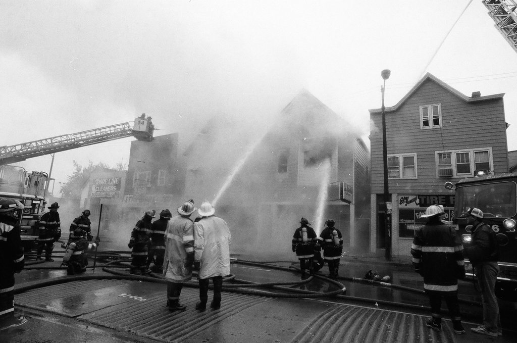 Fire on West North Avenue - Gene Pesek for Chicago Sun-Times
