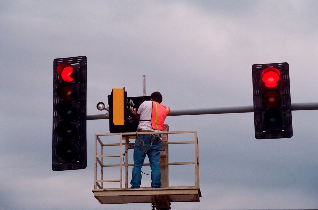 New traffic lights at train tracks - Ellen Domke for Chicago Sun-Times