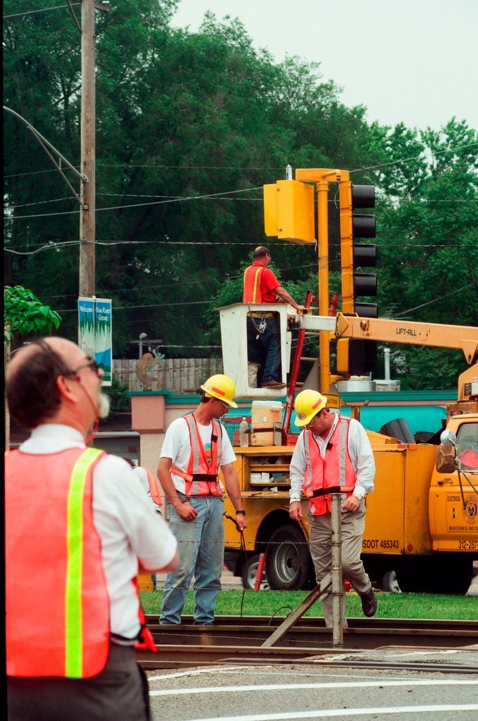 New traffic lights at train tracks - Ellen Domke for Chicago Sun-Times
