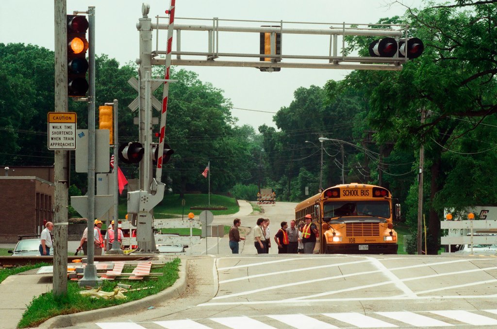 New traffic lights at train tracks - Ellen Domke for Chicago Sun-Times