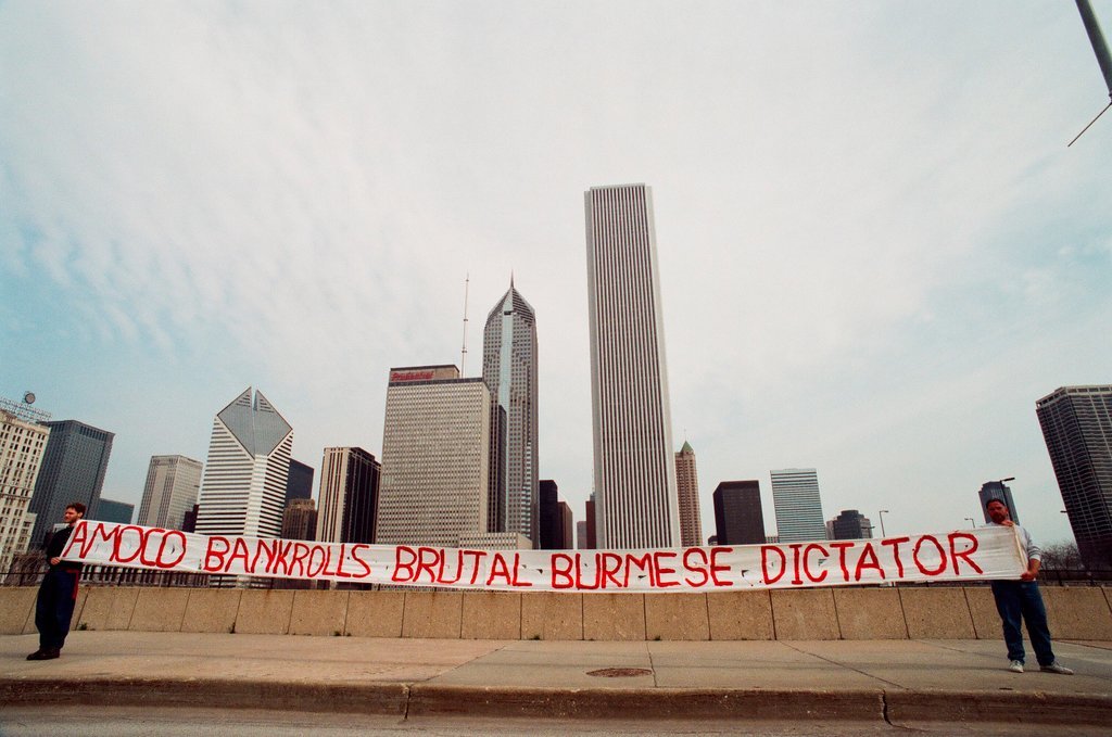 Protest against Amoco support of dictator - Chicago Sun-Times