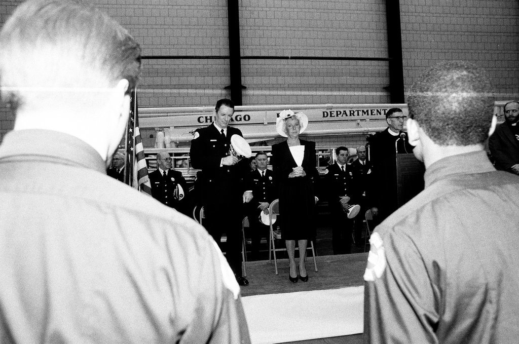 Jane Byrne swears in new firefighters - Chicago Sun-Times