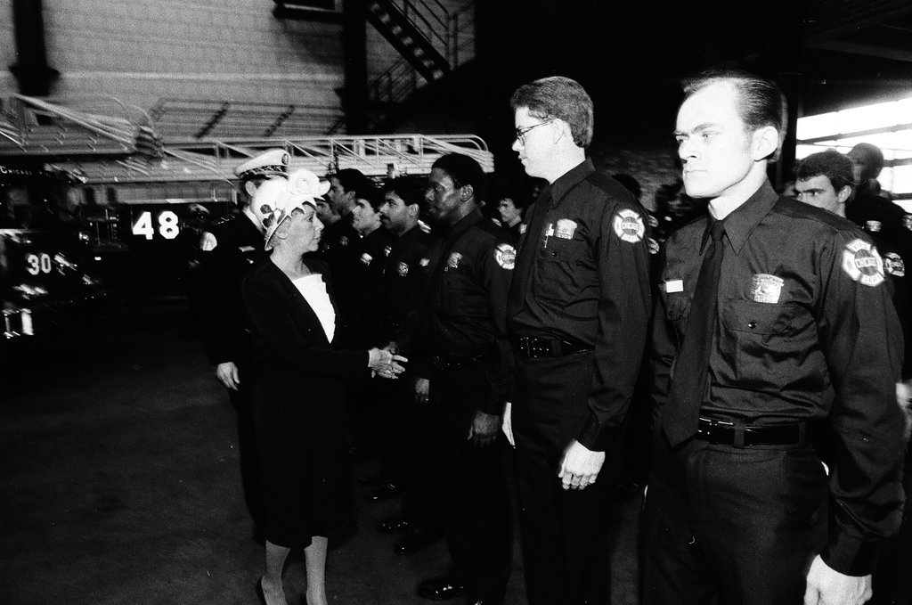 Jane Byrne swears in new firefighters - Chicago Sun-Times