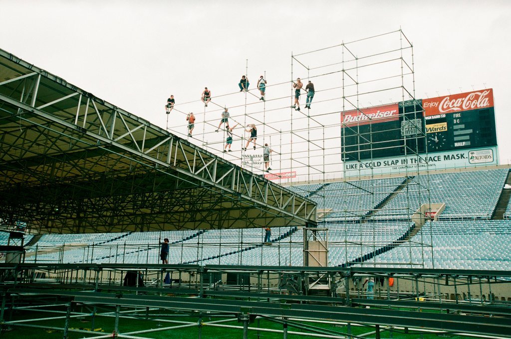 Preparations at Soldier Field for Roman Catholic Jubilee Year celebration - Richard A. Chapman for Chicago Sun-Times
