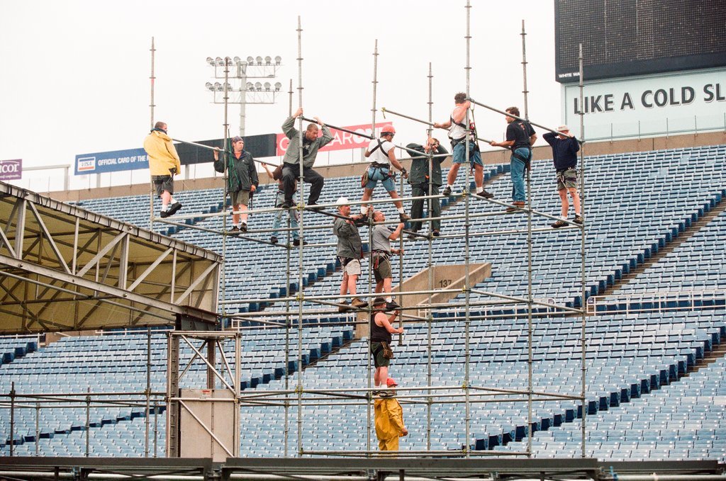 Preparations at Soldier Field for Roman Catholic Jubilee Year celebration - Richard A. Chapman for Chicago Sun-Times