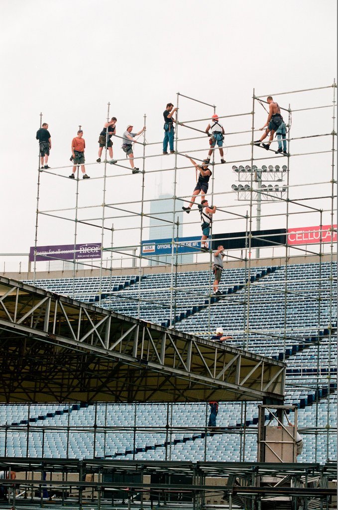 Preparations at Soldier Field for Roman Catholic Jubilee Year celebration - Richard A. Chapman for Chicago Sun-Times
