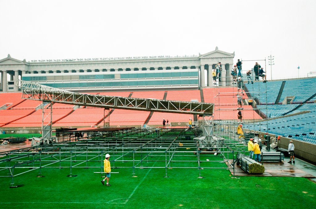Preparations at Soldier Field for Roman Catholic Jubilee Year celebration - Richard A. Chapman for Chicago Sun-Times