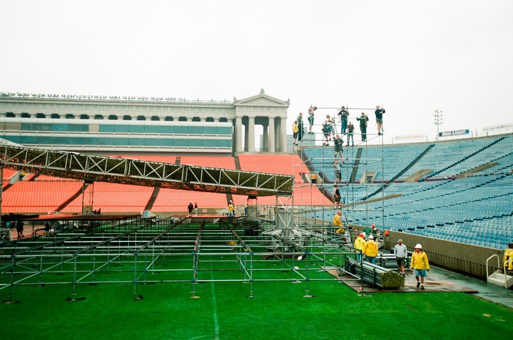 Preparations at Soldier Field for Roman Catholic Jubilee Year celebration - Richard A. Chapman for Chicago Sun-Times