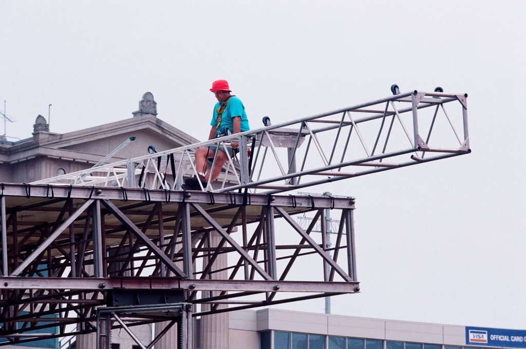 Preparations at Soldier Field for Roman Catholic Jubilee Year celebration - Richard A. Chapman for Chicago Sun-Times