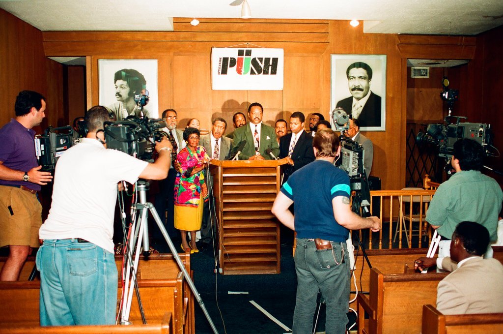 Reverend Jesse Jackson leads prayer service and press conference - Jon Sall for Chicago Sun-Times