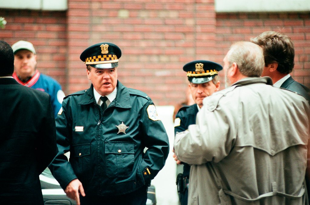 Mayor Richard M. Daley leaving Northwestern Memorial Hospital - Dumke for Chicago Sun-Times