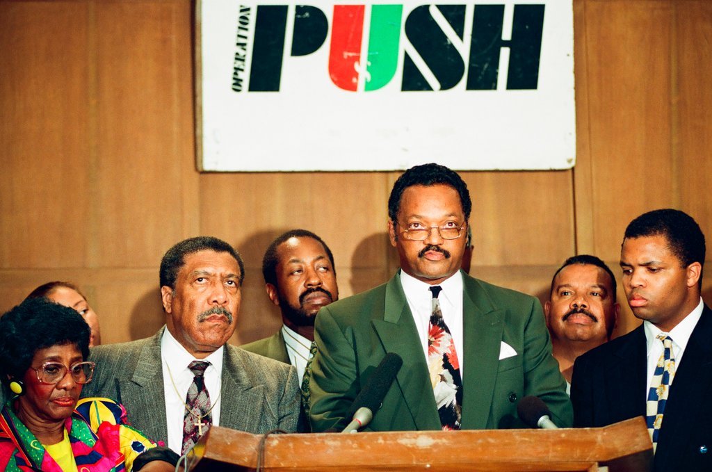 Reverend Jesse Jackson leads prayer service and press conference - Jon Sall for Chicago Sun-Times