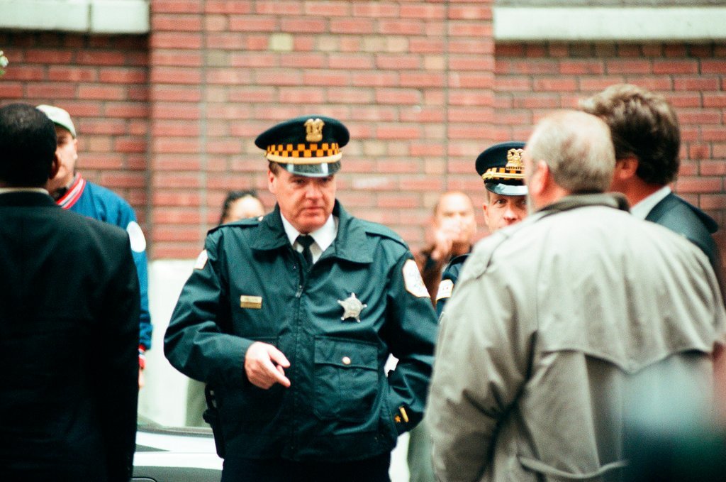 Mayor Richard M. Daley leaving Northwestern Memorial Hospital - Dumke for Chicago Sun-Times