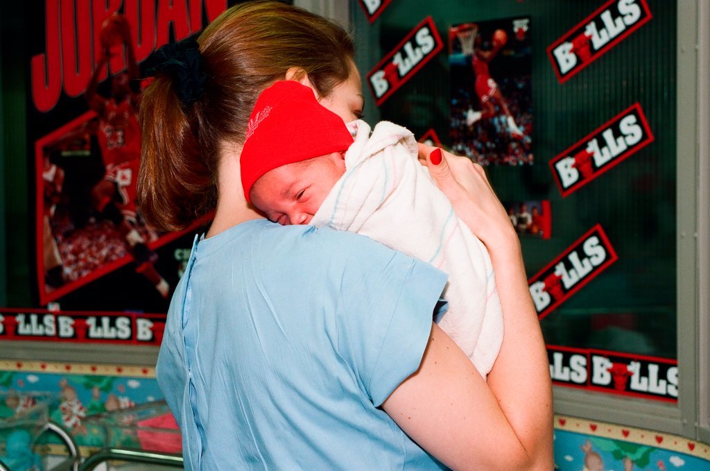 Newborns in nursery decorated in support of Chicago Bulls in the NBA Finals - Chicago Sun-Times