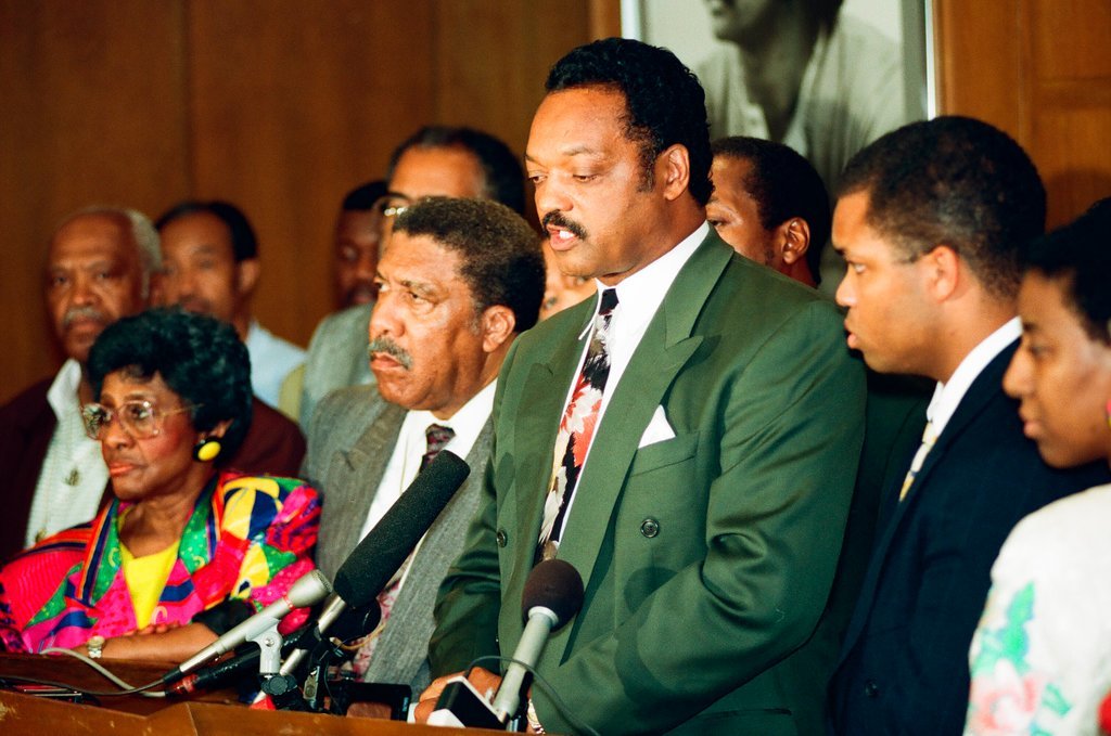 Reverend Jesse Jackson leads prayer service and press conference - Jon Sall for Chicago Sun-Times
