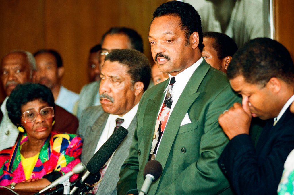 Reverend Jesse Jackson leads prayer service and press conference - Jon Sall for Chicago Sun-Times