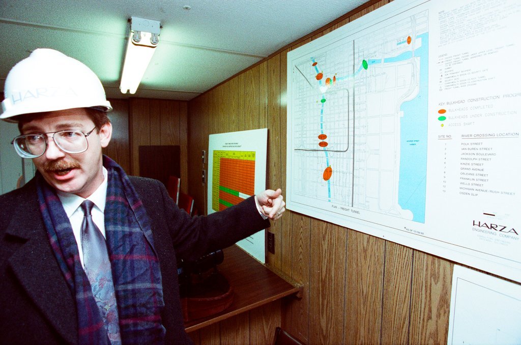 Tour of the freight tunnel systems following the installation of bulkheads - Al Podgorski for Chicago Sun-Times