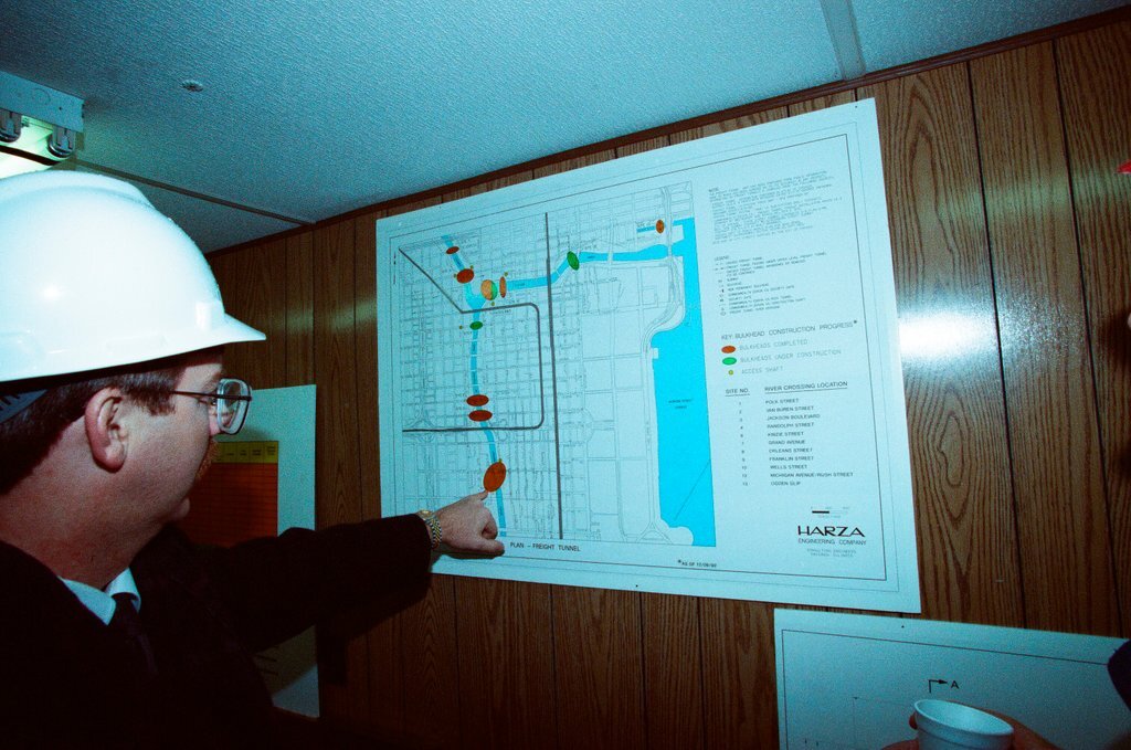 Tour of the freight tunnel systems following the installation of bulkheads - Al Podgorski for Chicago Sun-Times
