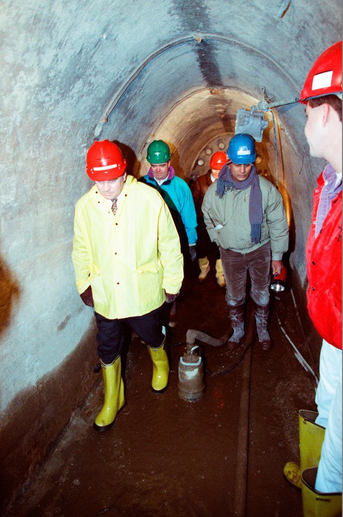 Tour of the freight tunnel systems following the installation of bulkheads - Al Podgorski for Chicago Sun-Times