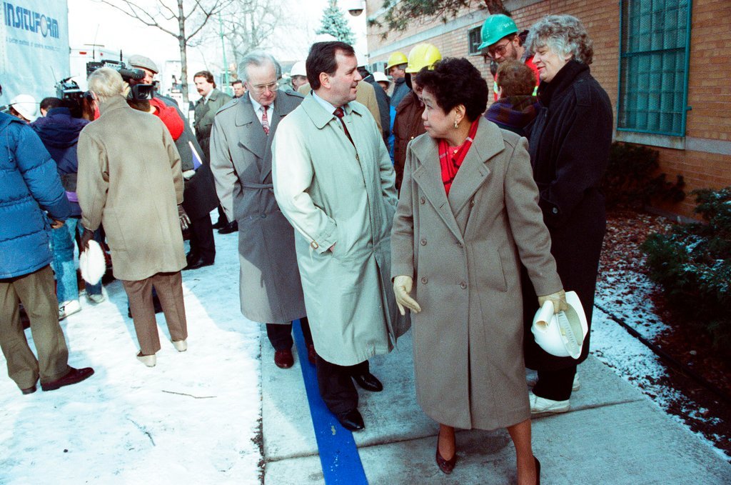 Mayor Richard M. Daley inspects new sewer repair technology - Al Podgorski for Chicago Sun-Times