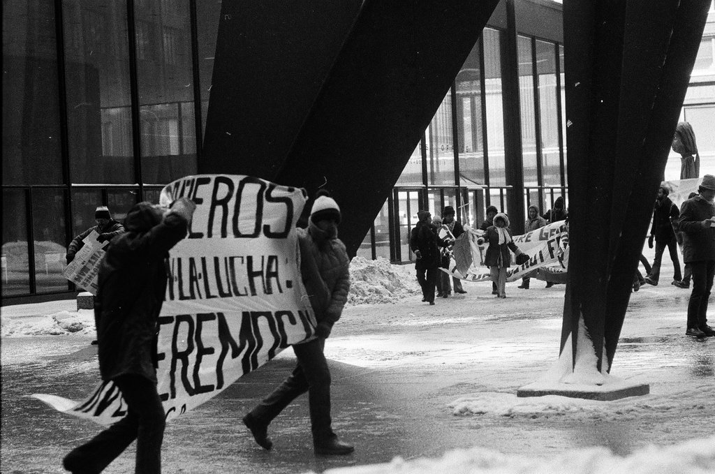 Protest against U.S. aid to El Salvador - Bob (Robert) Black for Chicago Sun-Times