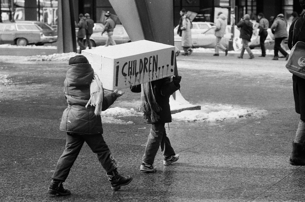 Protest against U.S. aid to El Salvador - Bob (Robert) Black for Chicago Sun-Times