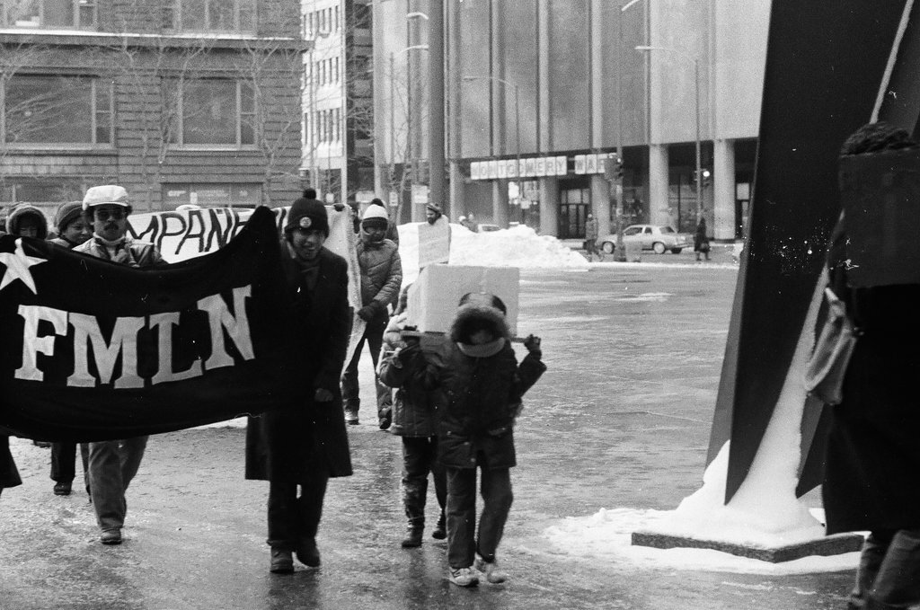 Protest against U.S. aid to El Salvador - Bob (Robert) Black for Chicago Sun-Times