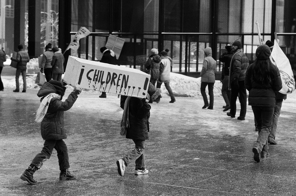 Protest against U.S. aid to El Salvador - Bob (Robert) Black for Chicago Sun-Times