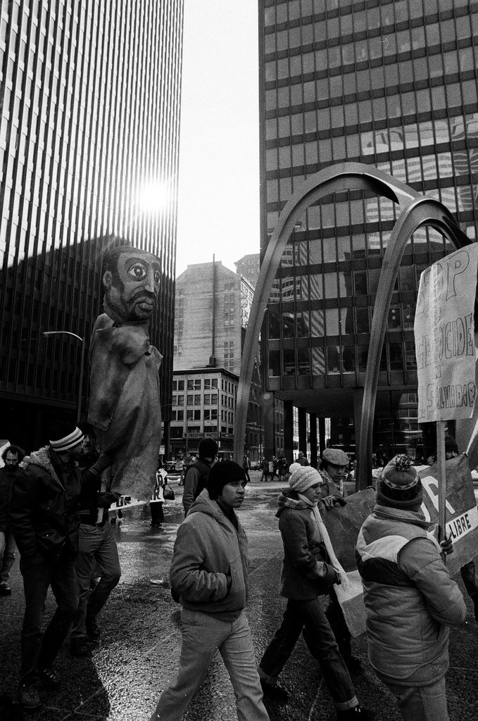 Protest against U.S. aid to El Salvador - Bob (Robert) Black for Chicago Sun-Times