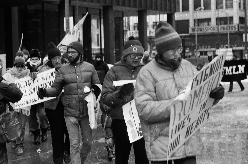 Protest against U.S. aid to El Salvador - Bob (Robert) Black for Chicago Sun-Times