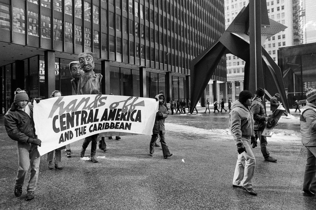 Protest against U.S. aid to El Salvador - Bob (Robert) Black for Chicago Sun-Times