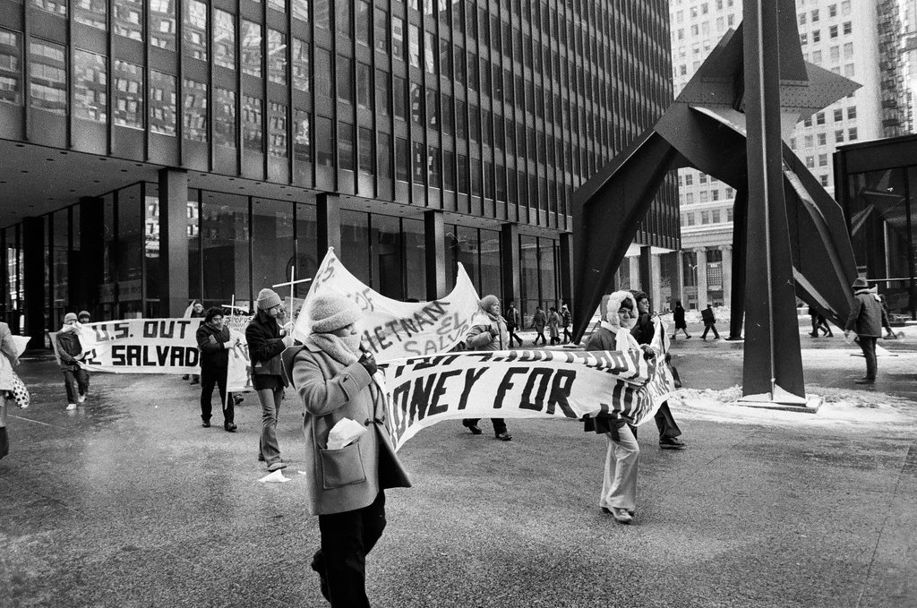 Protest against U.S. aid to El Salvador - Bob (Robert) Black for Chicago Sun-Times