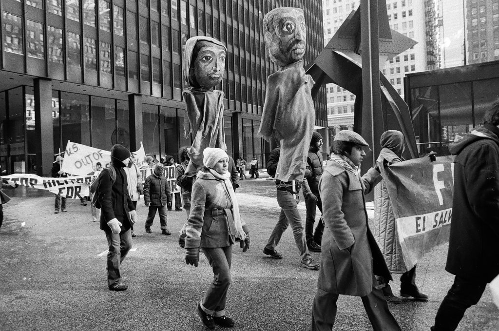Protest against U.S. aid to El Salvador - Bob (Robert) Black for Chicago Sun-Times