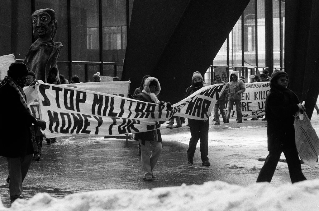 Protest against U.S. aid to El Salvador - Bob (Robert) Black for Chicago Sun-Times