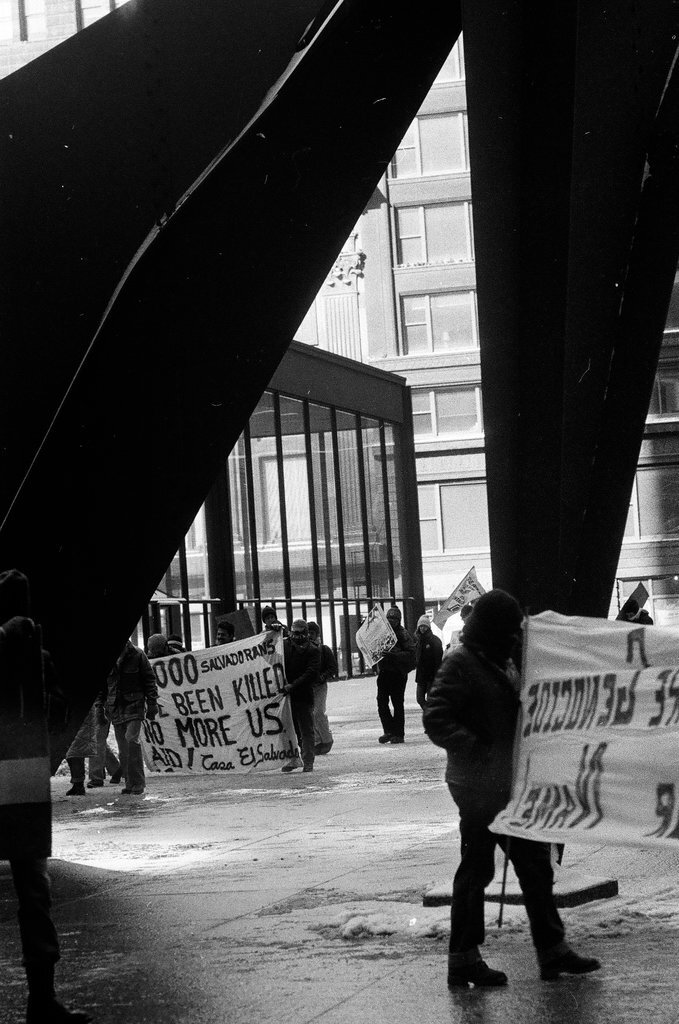 Protest against U.S. aid to El Salvador - Bob (Robert) Black for Chicago Sun-Times