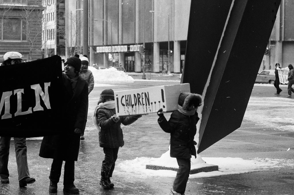 Protest against U.S. aid to El Salvador - Bob (Robert) Black for Chicago Sun-Times