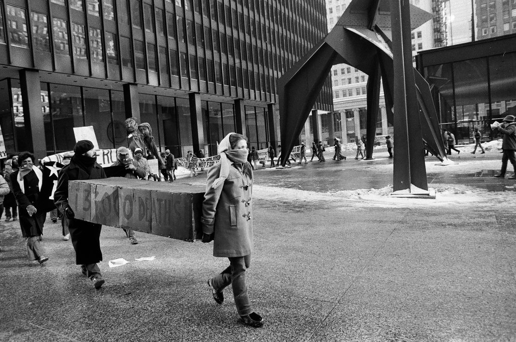 Protest against U.S. aid to El Salvador - Bob (Robert) Black for Chicago Sun-Times