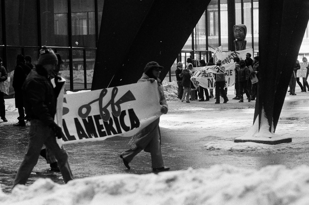 Protest against U.S. aid to El Salvador - Bob (Robert) Black for Chicago Sun-Times