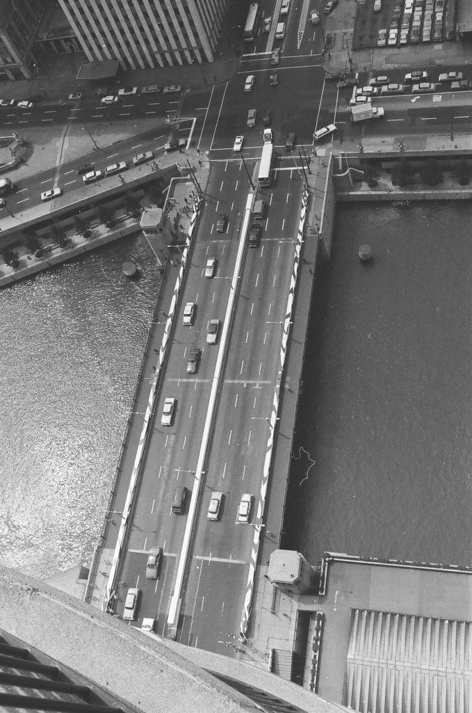State Street Bridge decorated for Bicentennial - John Tweedle for Chicago Sun-Times