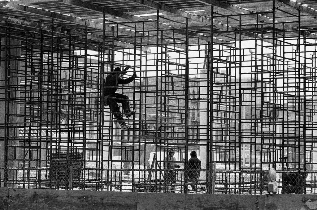 Construction at Grand and Dearborn - Charles Krejcsi for Chicago Sun-Times